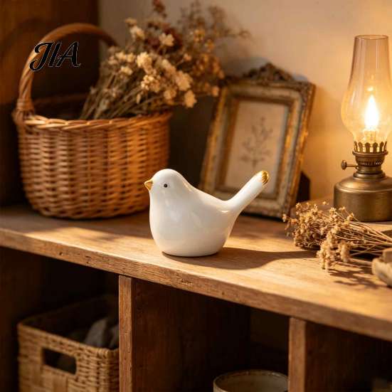 Modern Ceramic Bird Figurines Birds Figurine, Matte Glaze Statue, Animals Ornaments, Mini Elegant Desktop Ornament Crafts Home Decoration for