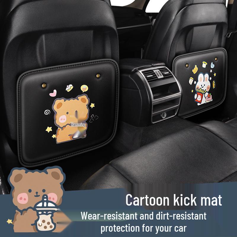 Upgraded Car Kick Mat & Back Seat Organizer for Child Seats