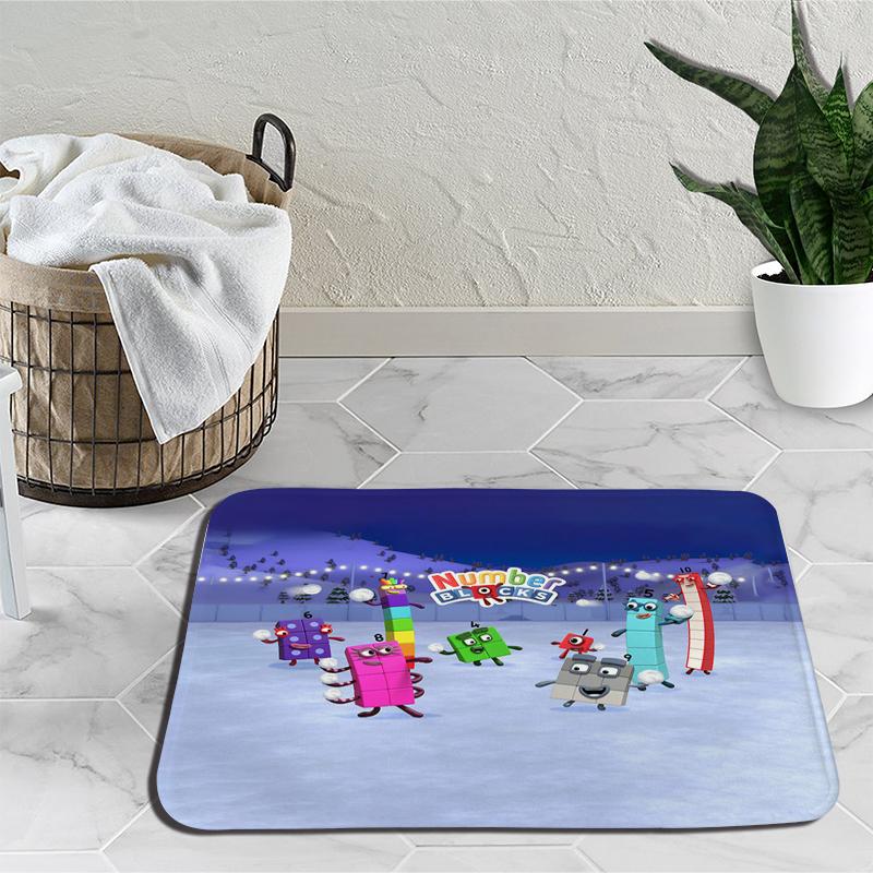 Karikatür Numberblocks Yatak Odası için Halılar Peluş Numarası Dolması Film Halı Başucu Alan Kilim Kaymaz Paspaslar