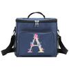 Lunch Box Cooler Organizer Case Thermal Handbag Waterproof Outdoor Travel Shoulder Lunch Bag for Men and Women Pink Pattern
