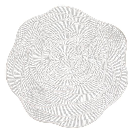 PVC Placemats Heat-Resistant Waterproof Oil-Proof Dining Table Mats Rose Design Decorative Mat for Home Kitchen Bar Restaurant