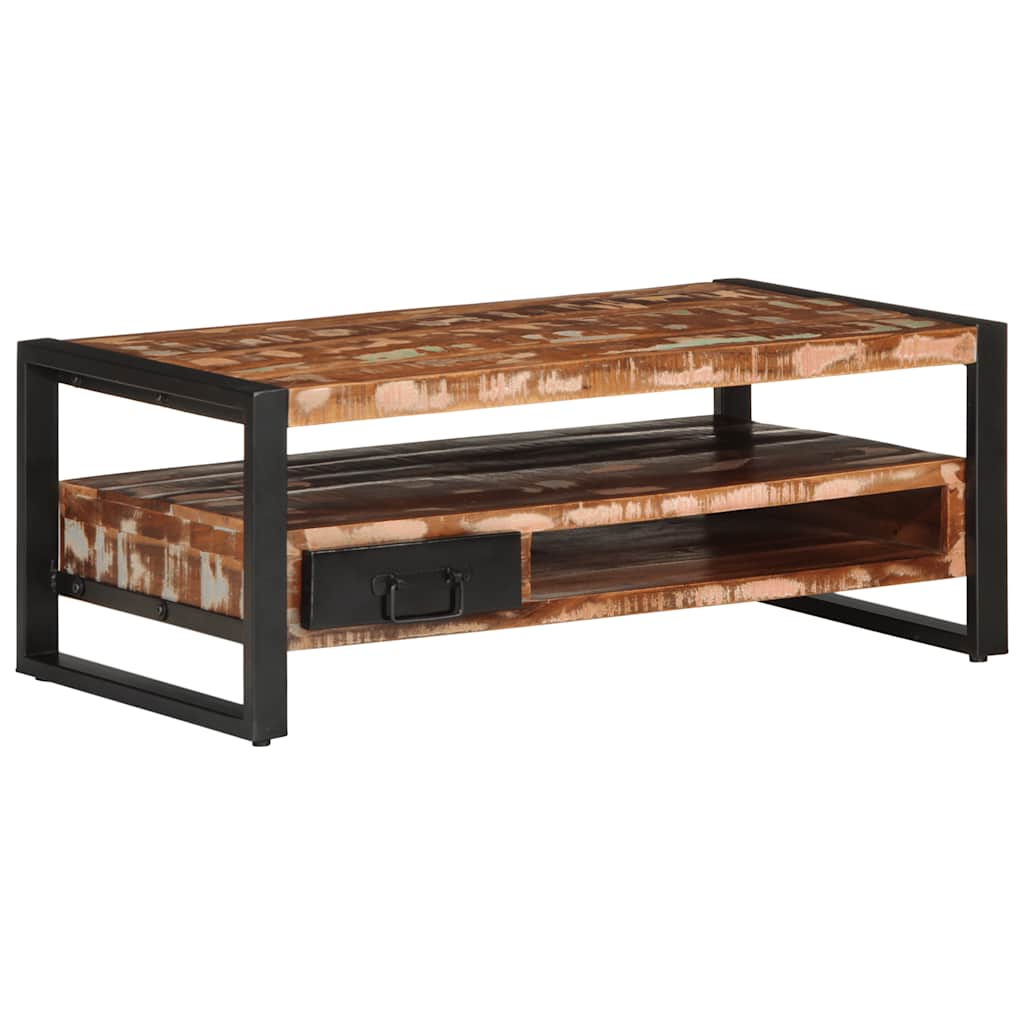 Vidaxl Coffee Table, Colorful, 90X50X36 Cm, Solid Reclaimed Wood