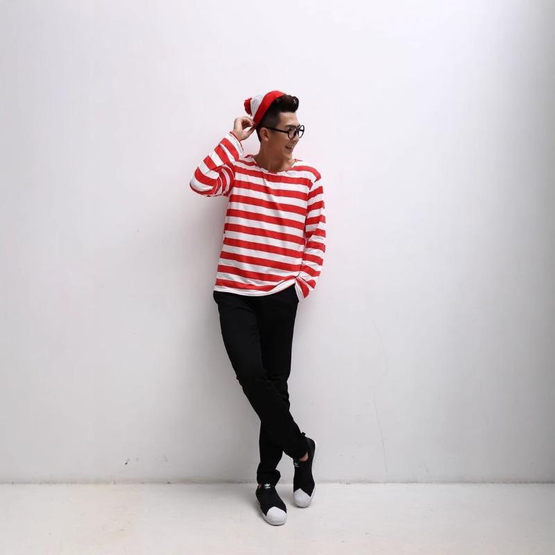 Halloween Smart Wally Where'sWally Anime Character Parent-Child Dress Up Costume