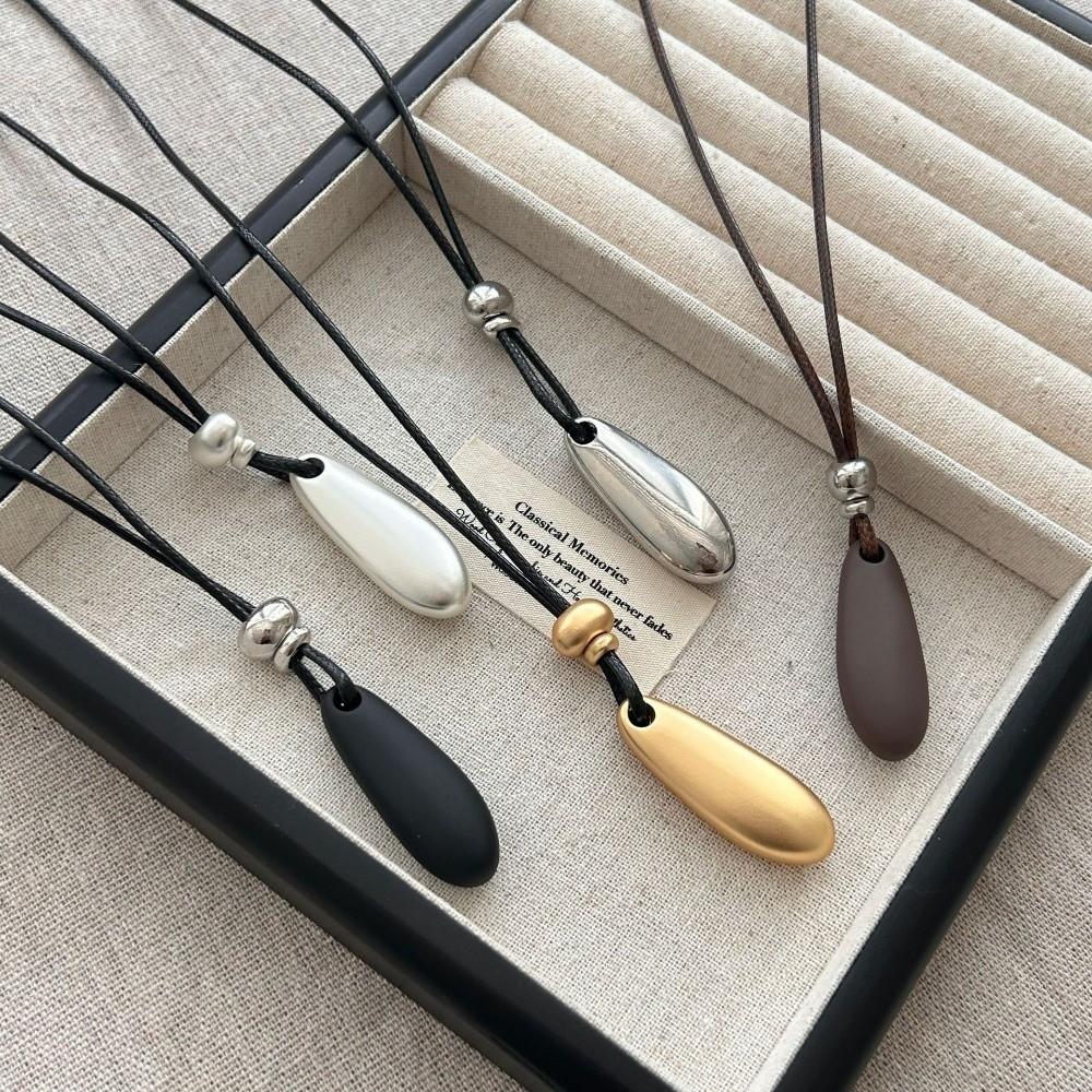 Water Drop Shaped Drop Shaped Necklace Metal Long Clavicle Chain Simple Long Necklace  Outdoor