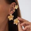Trendy Starfish Ear Clips Earrings for Women Ladies Stud Earrings Piercings Boho Flower Gold Color Ear Cuff Beach Daily Zircon