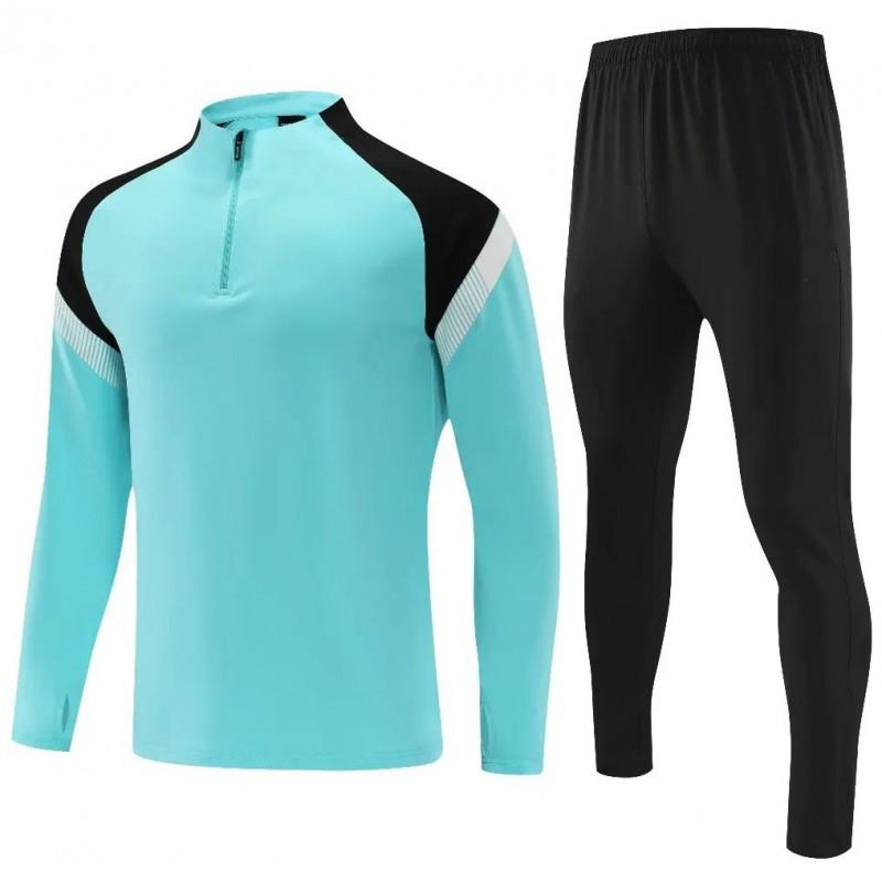 Mens Half-Zip Long Sleeve Soccer Training Jacket Set Winter Sportswear Basketball Football Practice