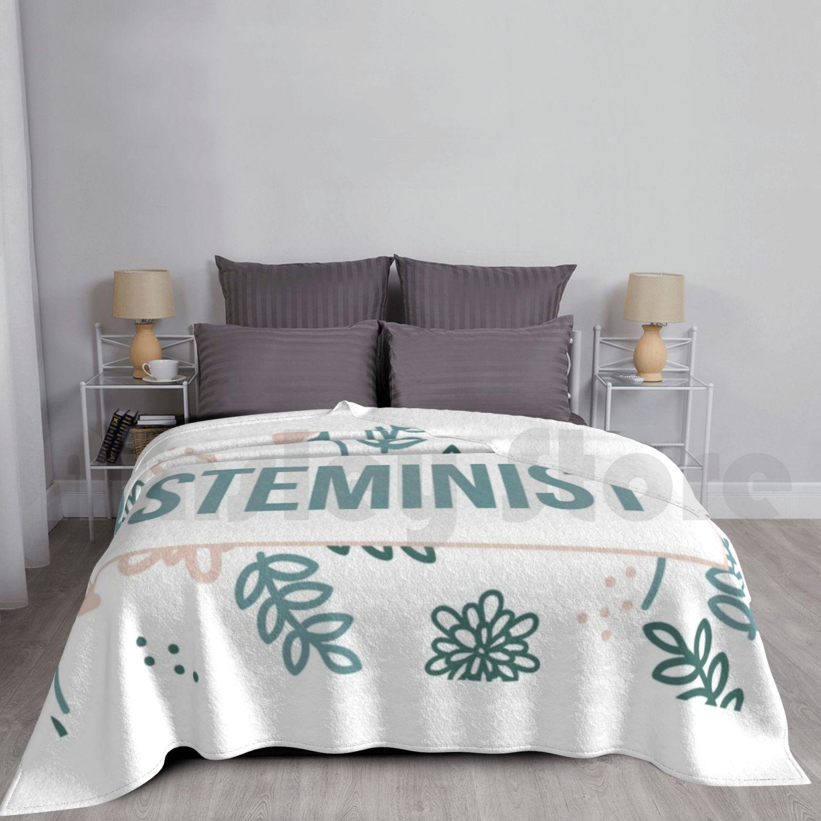 Women Steminist Flowers Blanket Fashion Custom Stem Science Womens Feminist Steminist Sisters In Science Size: 75*100cm, Weight: 230 GSM