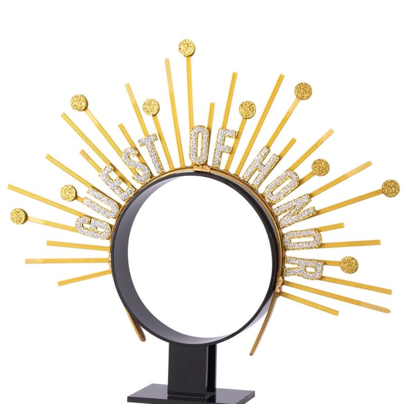 Guest of Honors Crownpiece Headbands NonSlip Hairhoop with Spiked For Dancing Event Wedding Ceremony Dressingup Headwear
