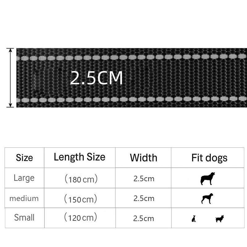 1,2/1,5/1,8m Zweihand-Schwerlast-Doppelgriff-Nylon-Hundeleine Für Training Kontrolle Sicherheitsseil Spaziergang Katzen Hunde Geschirr Leine