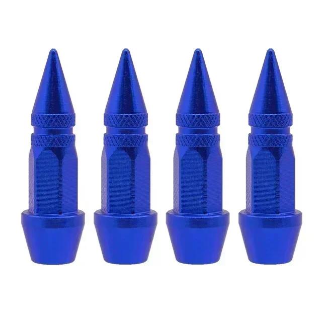 4pcs Car Tires Rim Valve Aluminum Car Wheel Tire Valve Caps Colorful Spiked Lug Nuts Wheel Air Valve Cover Automobile Parts Stem Caps1
