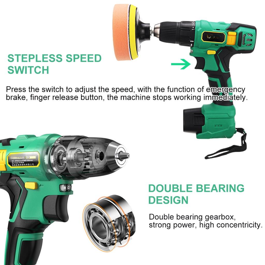 800W 3500RPM Electric Car Polisher Machine Kit 4Inches Buffer Sander Wax Sponge Polishing Pad W/ 1/2pcs Battery