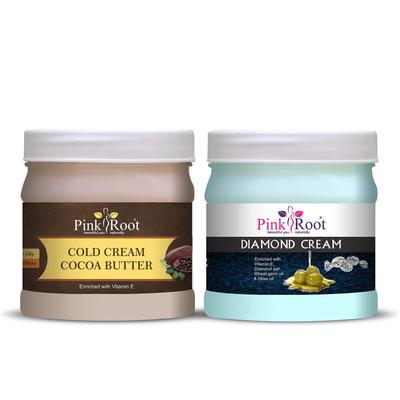 Pink Root Cocoa Butter Cold Cream 500gm with Diamond Cream 500gm