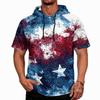 Men's Raglan Sleeve Casual Sport Hoodie Short Sleeve Lightweight Fishing Sun Protection Shirt with Hooded Design