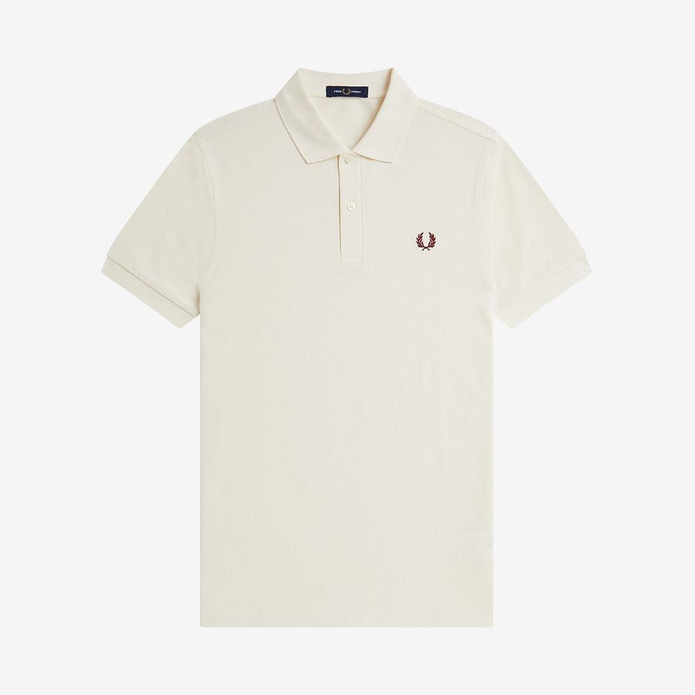 FRED PERRY [M6000] Plain Fred Perry Shirt - Ecru/Oxblood Afpm2536000-V84