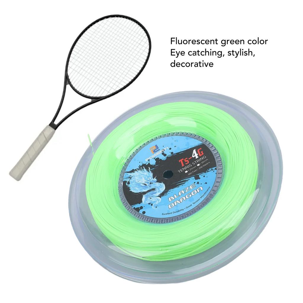 Polyester Tennis String Tennis String Polyester 200m Reel Tennis Racket String for Training Fluorescent Green Tennis String Reel