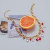 Fruit Series Strawberry Necklace Loveheart Love Chain Choker France Style Cherry Bracelet  Spring