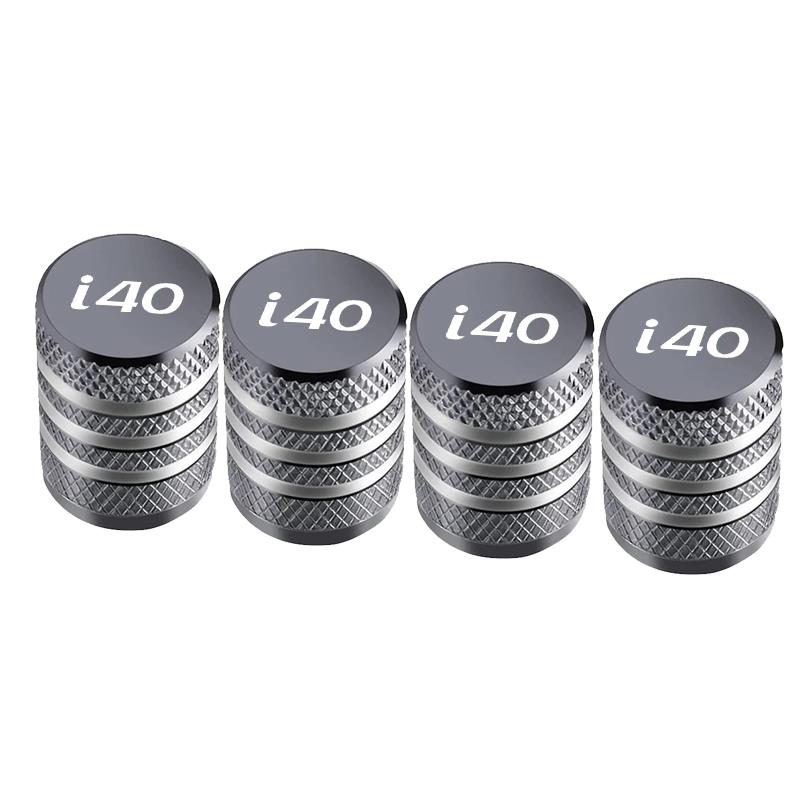 Aluminum Car Tire Valve Stem Caps For Hyundai I40 Logo Auto Wheel Air Valve Waterproof Dustproof Tyre Decoration Covers 4Pcs Tire Chucks 1