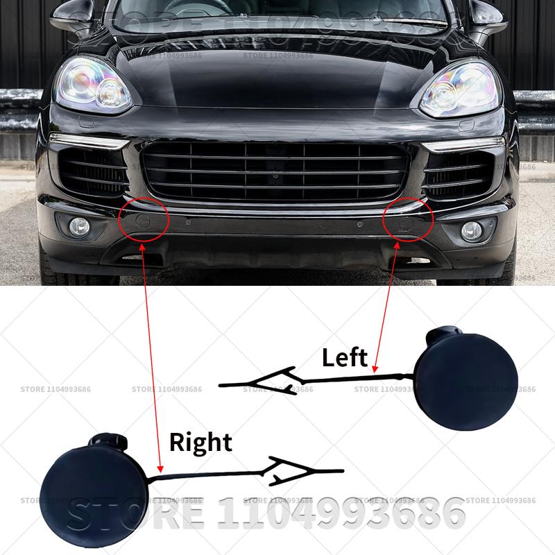 For 2015 2016 2017 2018 Porsche Cayenne (958) L&R Front Tow Hook Cover OEM 95850515540G2X 95850515640G2X 95850515540 95850515640