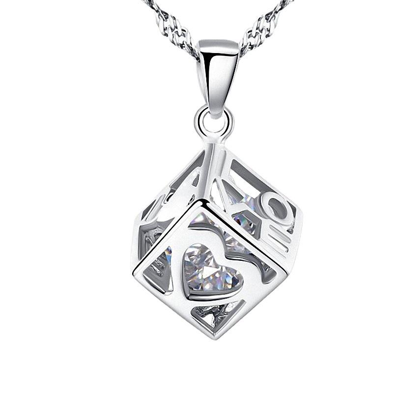 S925 Sterling Silver Love Necklace: Minimalist Heart-Shaped Pendant on Japanese Korean Clavicle Chain