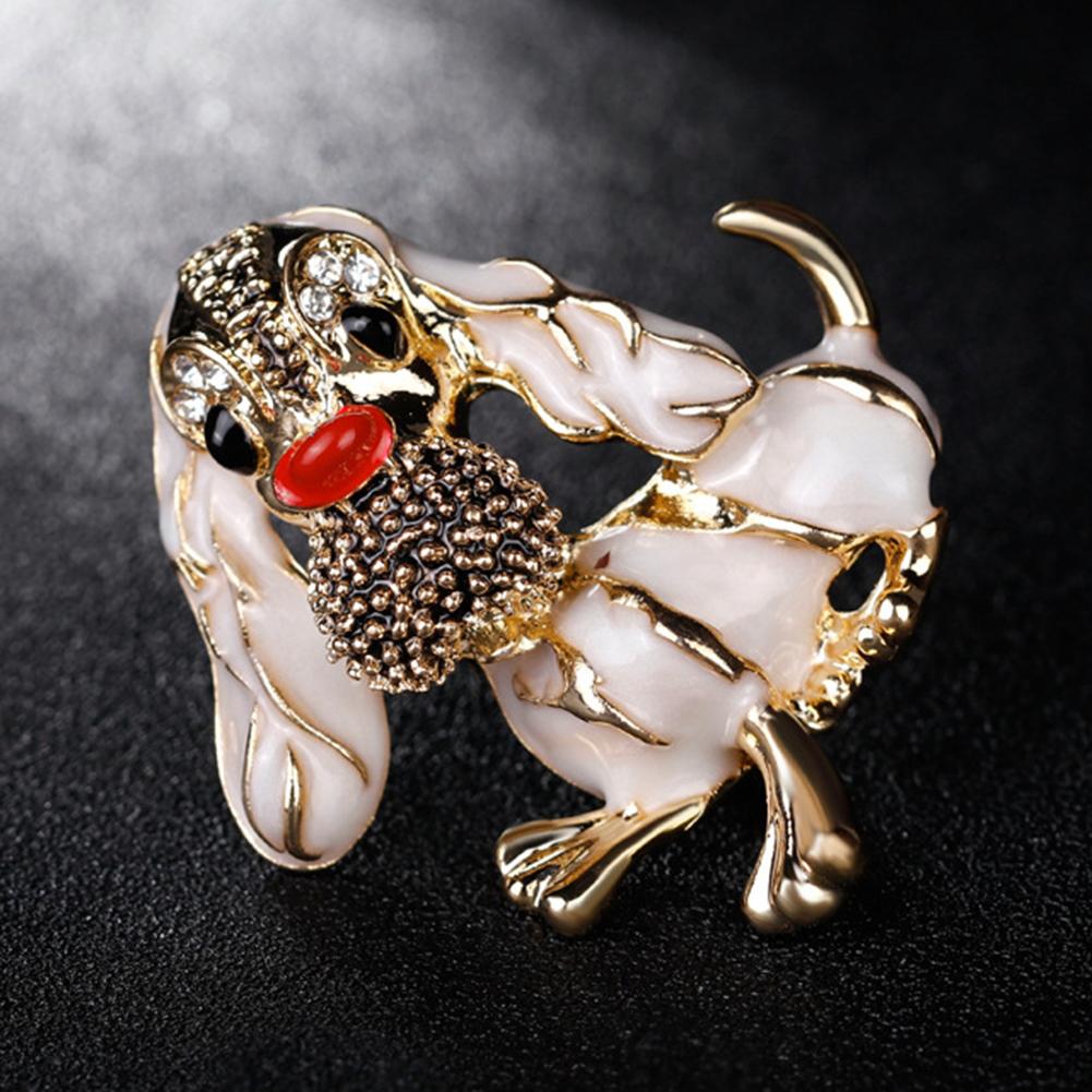 Cute Animal Brooch Pins Jewelry Cartoon Dog Crystal Rhinestone Brooch Badge For Women Suit Jeans Bag Decoration