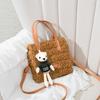 Wholesale woven handmade bag DIY wool hand-sewn bear material bag mesh fleece homemade gift for girlfriend