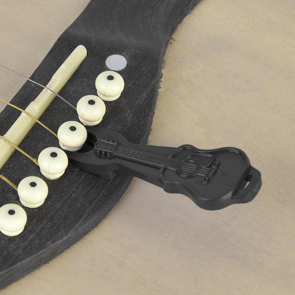 Plastic Acoustic Guitar Chords Bridge Pins Puller String Cone Puller Guitar Change String(Black
