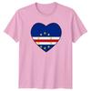 Cape Verde Flag Heart TShirt Cabo Verde Heritage Birthday Gift For Him And Her