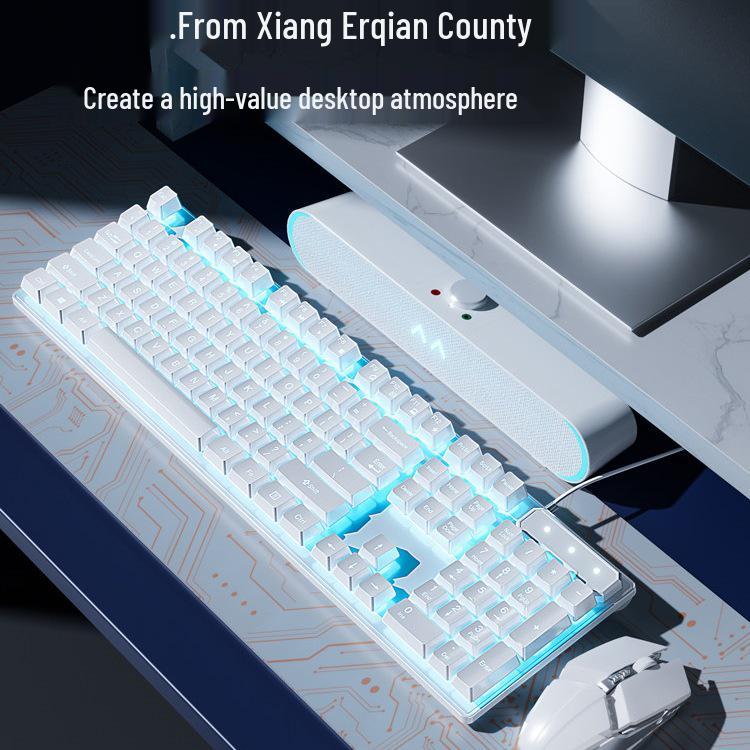 Mechanical Desktop Gaming Keyboard & Mouse Set for PC and Laptop