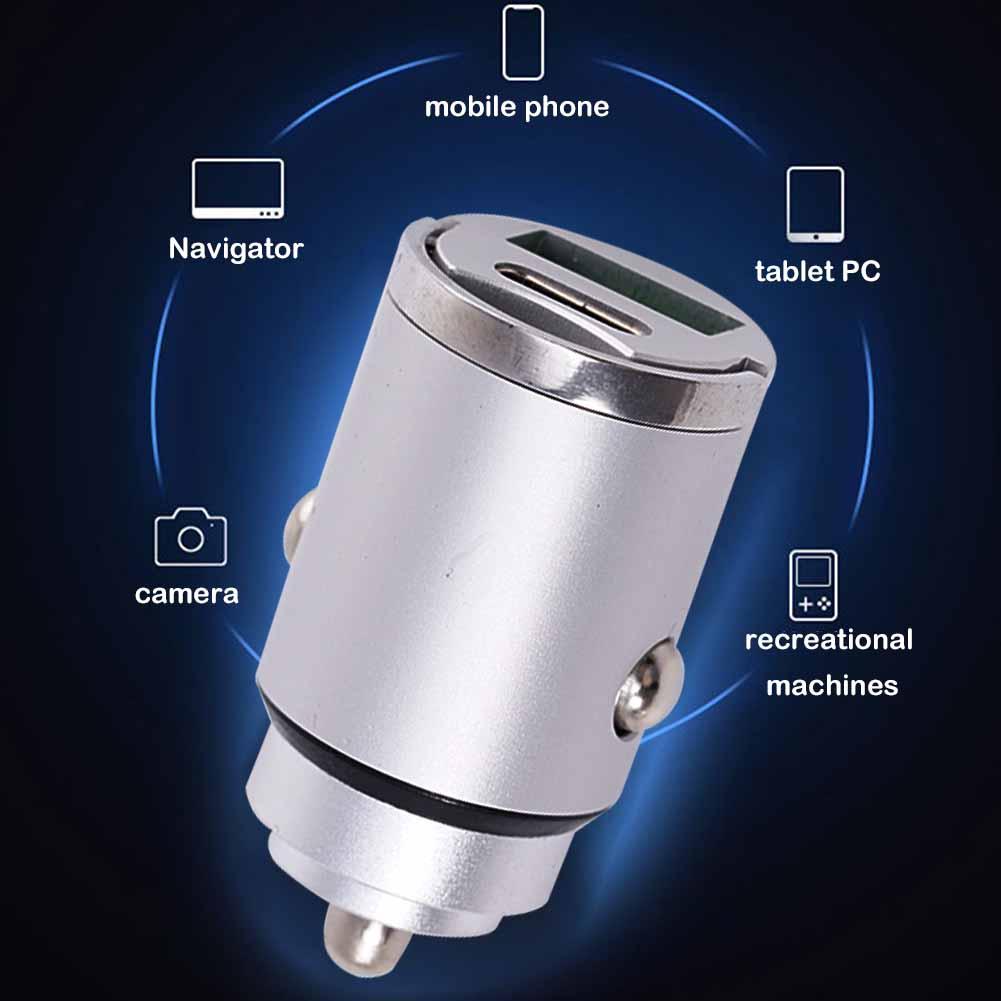 USB C Car Charger Hidden Mini Metal Super Fast Charging Recessed 12v Usb Adapter Socket C1E6