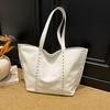 Borsa Tote in Ecopelle Borchiata Borsa a Spalla Oversize da Donna con Design Elegante Grande Capacità Borsa con Borchie