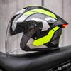 Smart LED Tail Light Motorcycle Helmet 3/4 Open Face ABS Full Protection Universal Fit Men Women