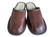 Brown men's silent shoes, men's Zakopane slippers 41