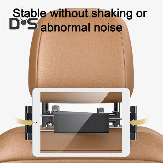 Držák na opěrku hlavy pro zadní sedadla, robustní držák na tablet a telefon s kovovým zámkem a silikonovými úchyty, výsuvný doplněk do auta pro rodinné cestování