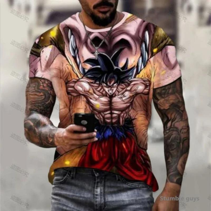 2026 Summer Men s Kakarot Short Sleeve Dragon Ball T-shirt Goku Vegeta Tshirt Super Saiyan Tops XXS