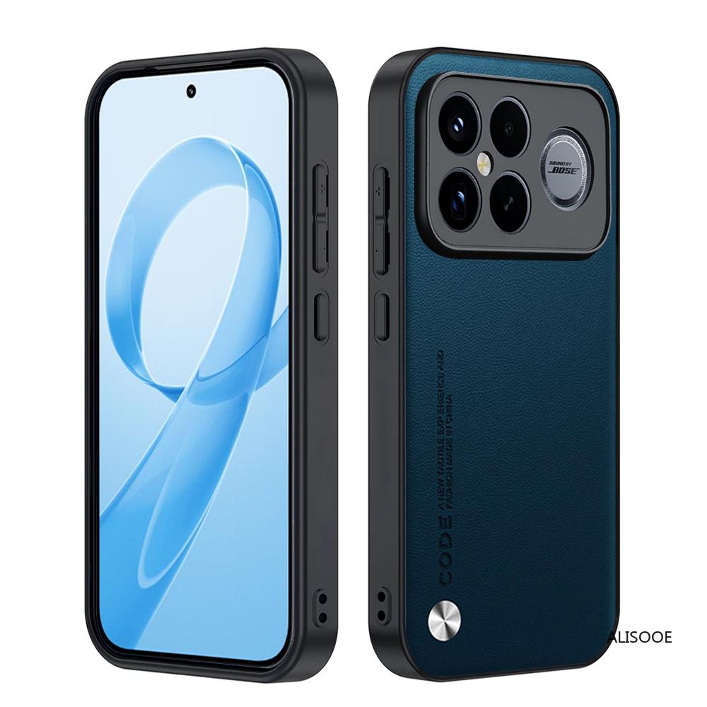 Leather Funda for Xiaomi POCO F8 Ultra Case Cover Fashion Fiber Texture PU-Leather Protection Shockproof Back Capa