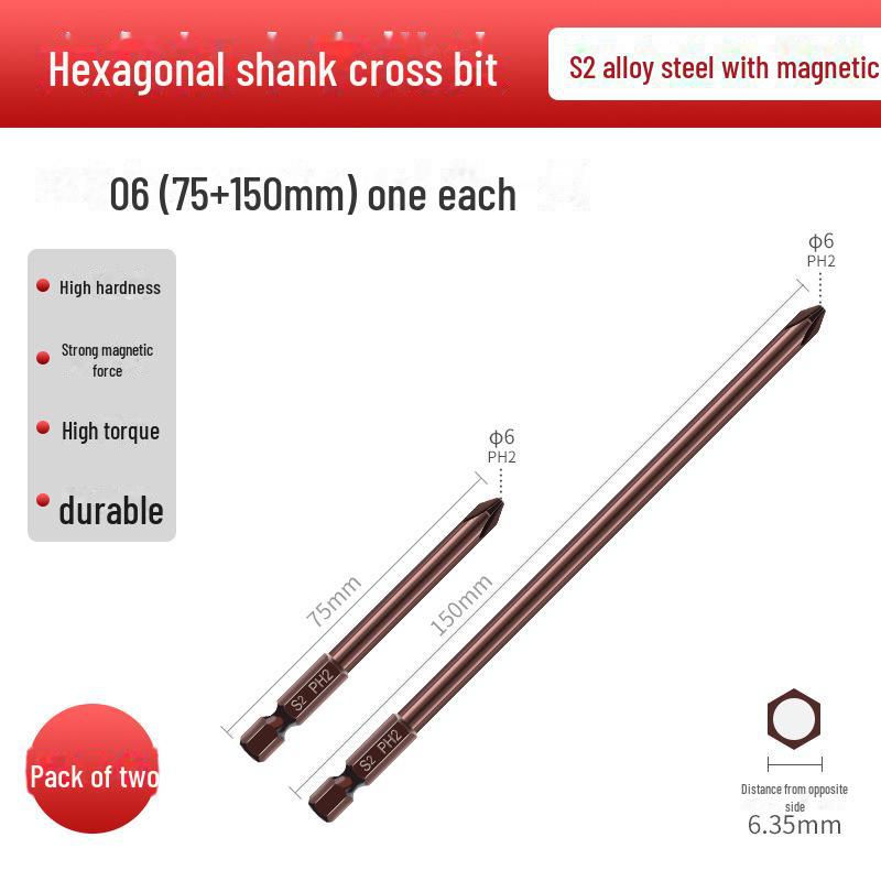 Qingwei S2 Magnetická wolframová ocelová šestihranná křížová elektrická šroubováková hlava