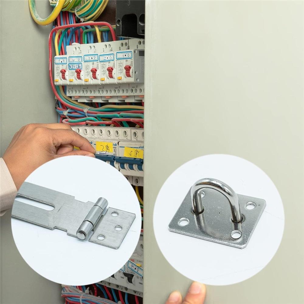 Door Padlock Hasp, 3 Inch Stainless Steel Hasp And Staple Shed Lock Latch Heavy Duty Gate Security For Window Cabinet Pet Cage Crate,Silver