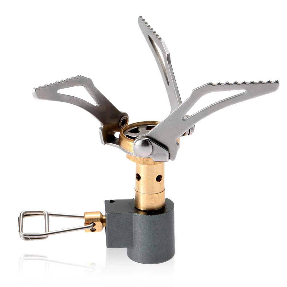 

Уличная газовая плита, походная горелка, портативная мини-складная плита, газовый обогреватель, печь для выживания, складная головка печи для пикника, кухонная плита серый