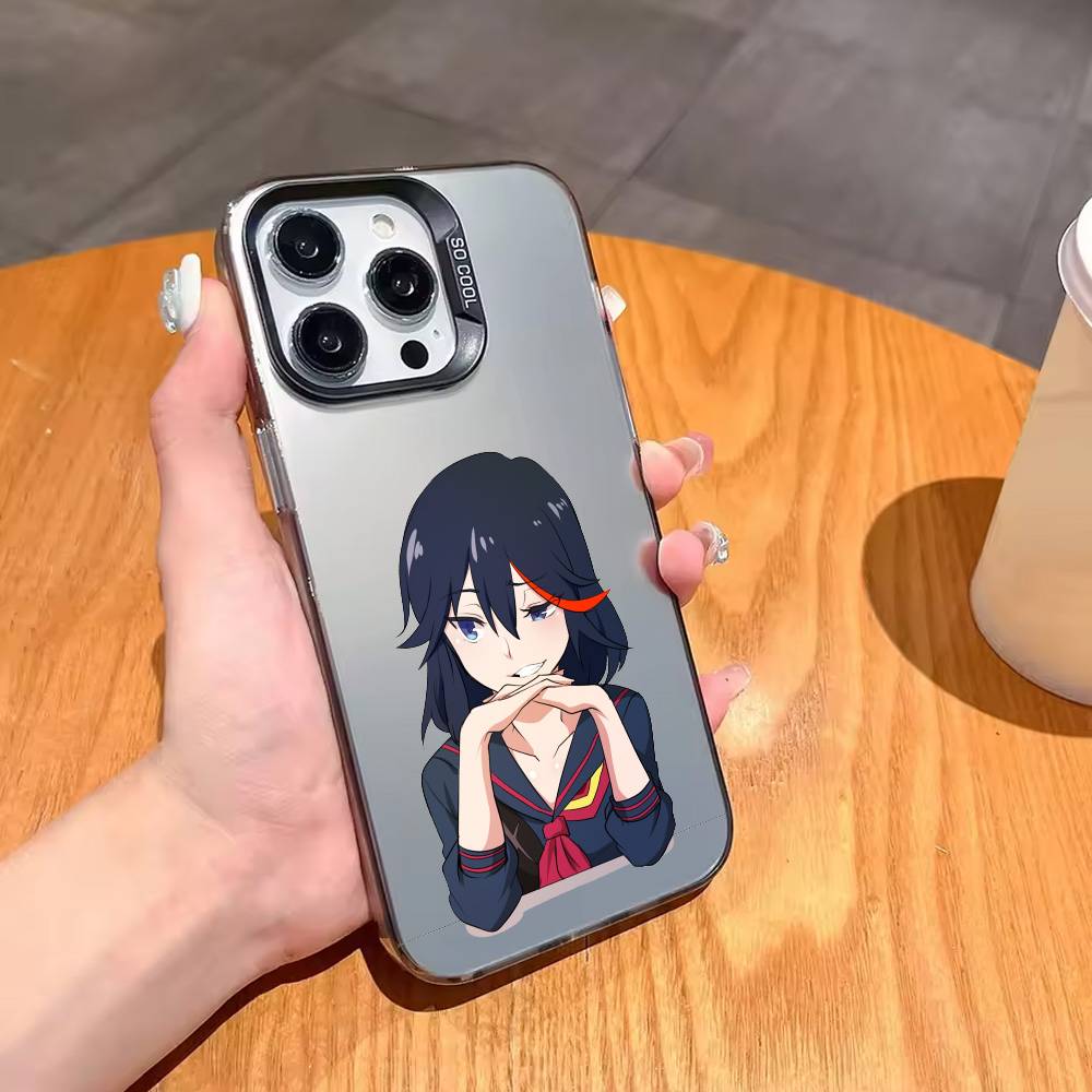Anime R-Ryuko M-Matoi Phone Case For iPhone17,16,15,14,13,12,11 Plus,Pro Max Black Candy silver phone case