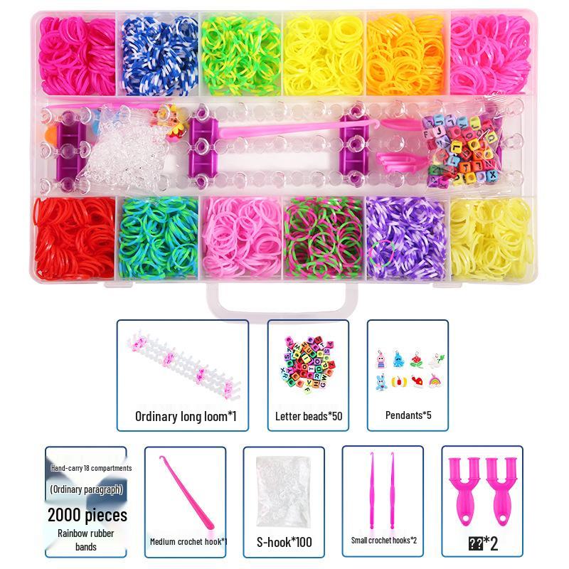 

Набор для плетения радужных резинок из 18 ячеек - Сделай сам красочная детская развивающая игрушка для браслетов. Комплект в коробке.