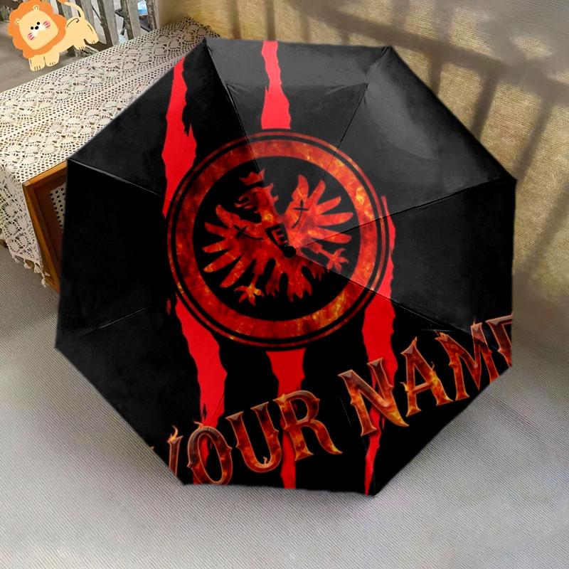 1 PC Automatic Folding Umbrella - Eintracht Frankfurt Custom Name Pattern, Portable & Foldable Design with 8 Ribs, Christmas Birthday Gifts