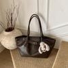 Autumn/Winter New High Quality Single Shoulder Bag Large Capacity Commuting Handbag Fashionable Versatile Tote Bag PU Leather