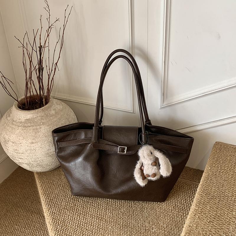 Autumn/Winter New High Quality Single Shoulder Bag Large Capacity Commuting Handbag Fashionable Versatile Tote Bag PU Leather