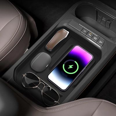 For Kia EV5 2025+ Wireless Charging Anti-Slip Mats Silicone Car Phone Pad Car Center Console Wireless Charging Pad 252x187x31mm