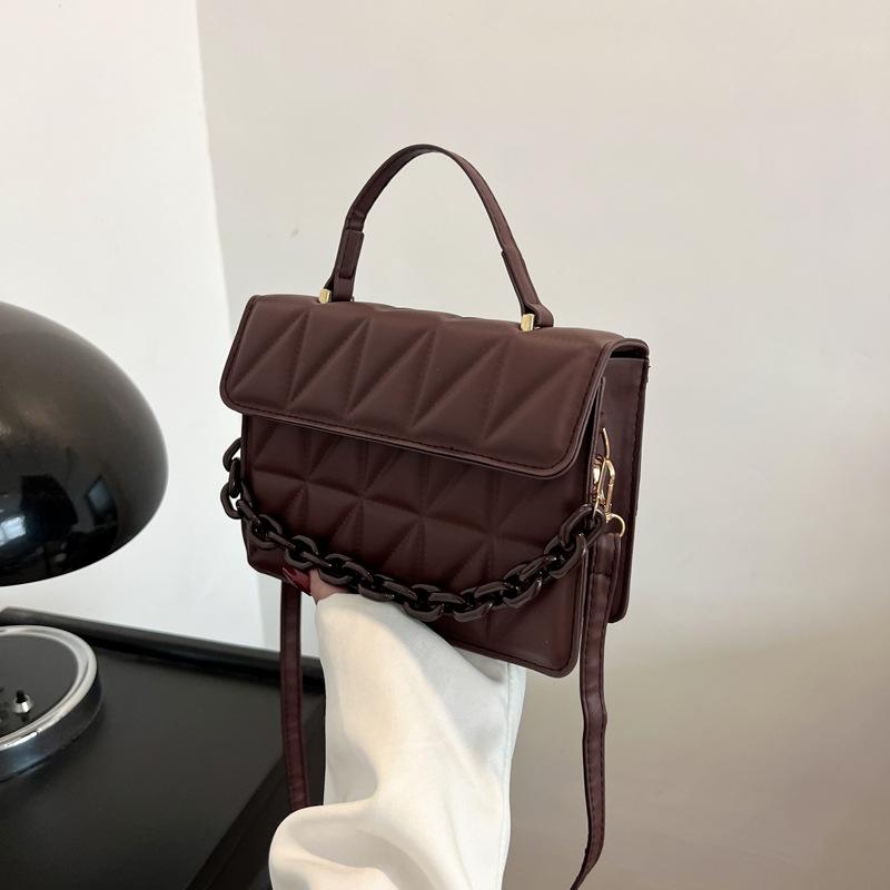 Simple Daily Versatile Small Square Bag Spring and Summer New Commuting Solid Color Portable Shoulder Messenger Bag Women's Bag