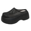 Mesh High Heels Mules Damen Hausschuhe Schuhe Wedges Marke Plateau Sandalen 2025 Sommer Kleid Slingback Pumps Pantoletten