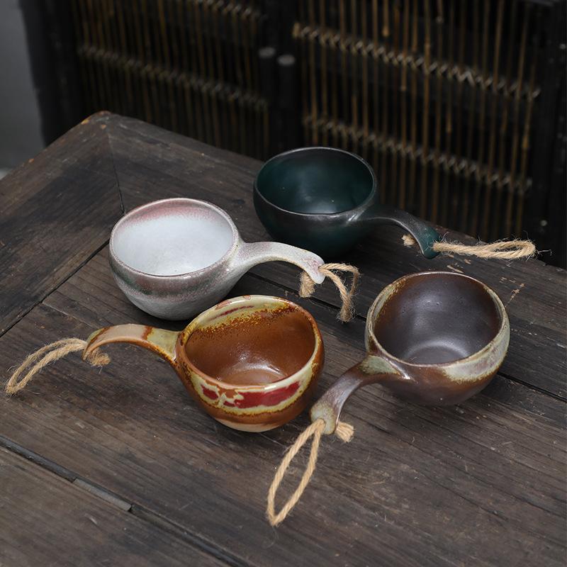 Ceramic Retro Coffee Cup Japanese Coarse Pottery Tableware Creative Sub Outdoor Camping Tableware Cup