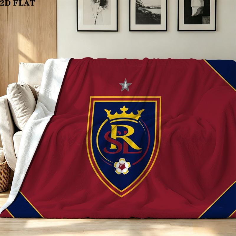 Real Salt Lake Print Flannel Blanket High Quality Warm Comfortable Cover for All Seasons Perfect for Gifts Home Decor