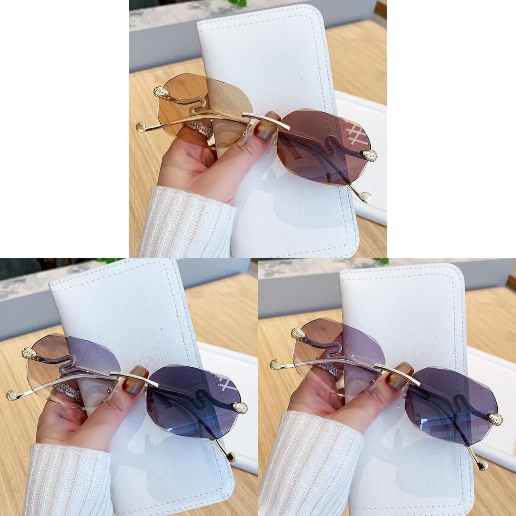 Square Frameless Color Changing Sunglasses With Uv400 Protection For Outdoor Activities And Fashion Style
