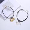 ALLYES Irregular Inlaid Pearl Choker Necklace for Women Vintage Geometric Metal Multilayer Leather Necklaces Clavicle Jewelry